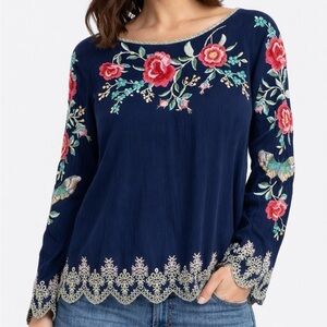 Johnny Was heavily embroidered Reena blouse NWT